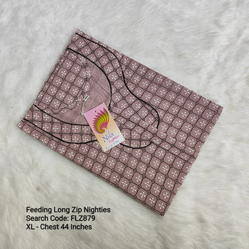 Light Pink Cotton Nila Feeding Nighties -FLZ879