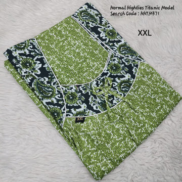 Green Cotton Nila Titanic Model Nighties -NNTM371