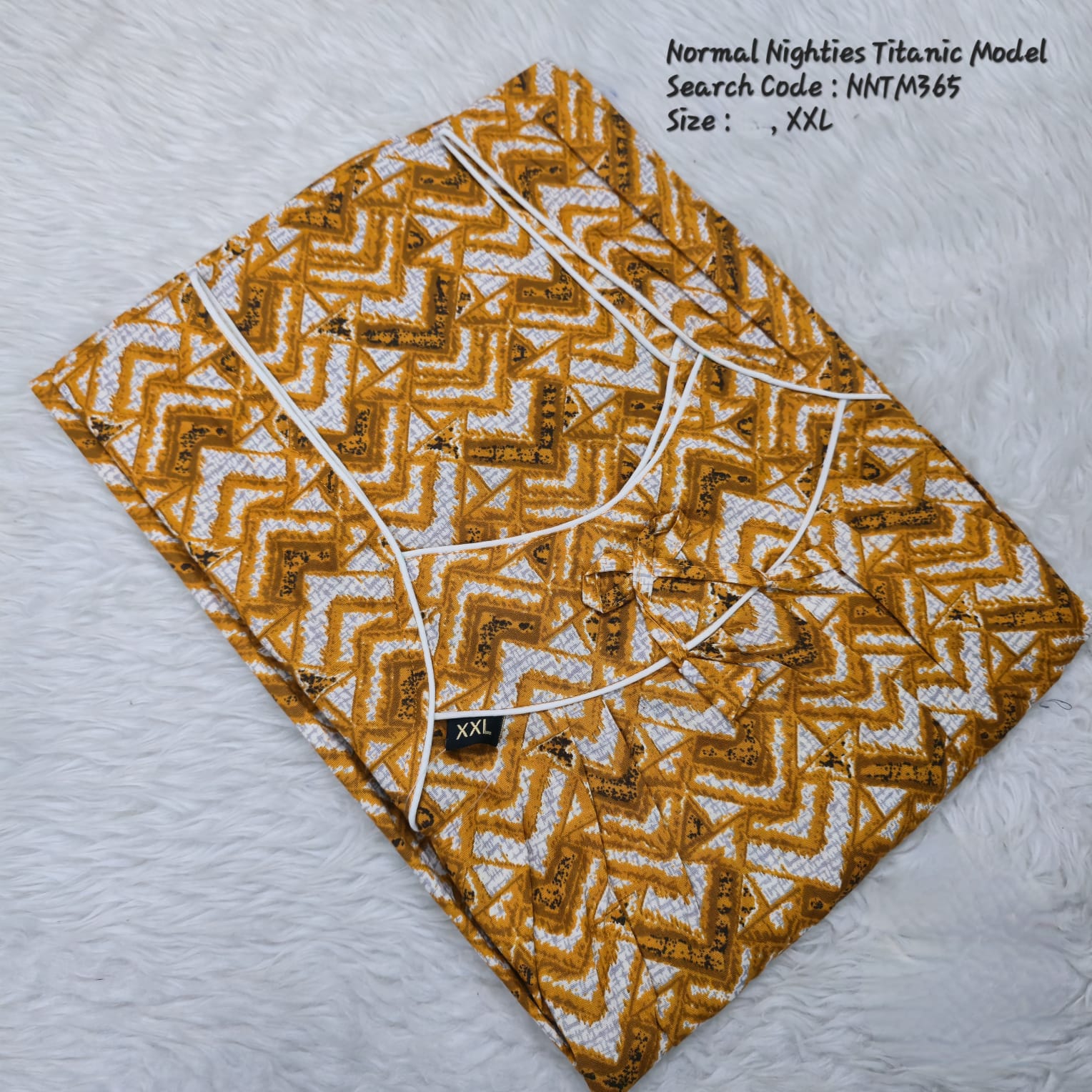 Mustard Cotton Nila Titanic Model Nighties -NNTM345