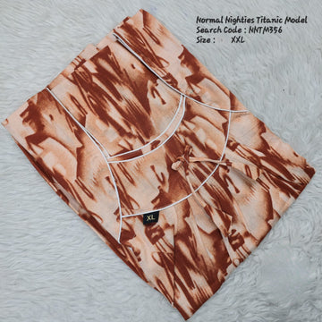 Brown Cotton Nila Titanic Model Nighties -NNTM356