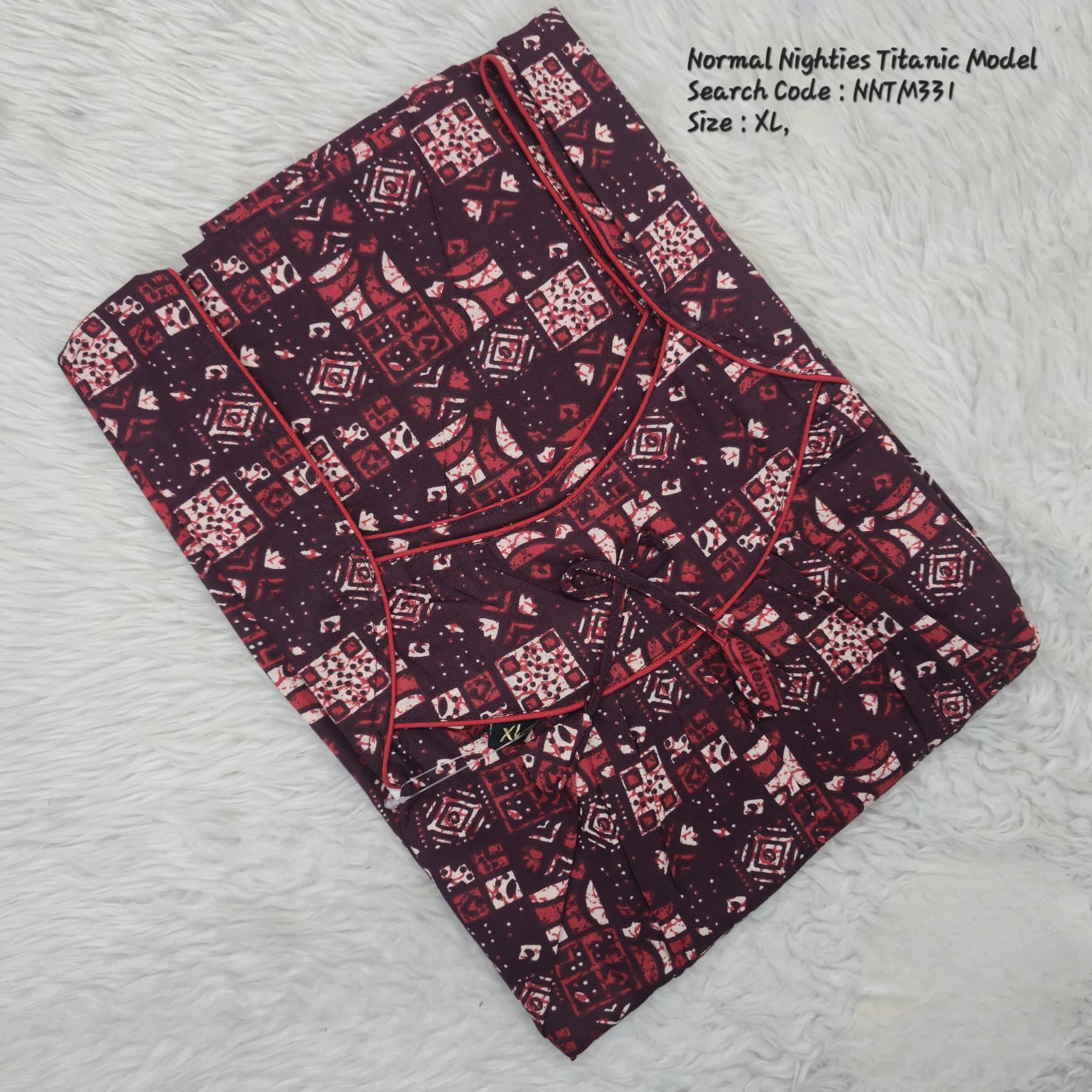 Coffee Brown Cotton Nila Titanic Model Nighties -NNTM331