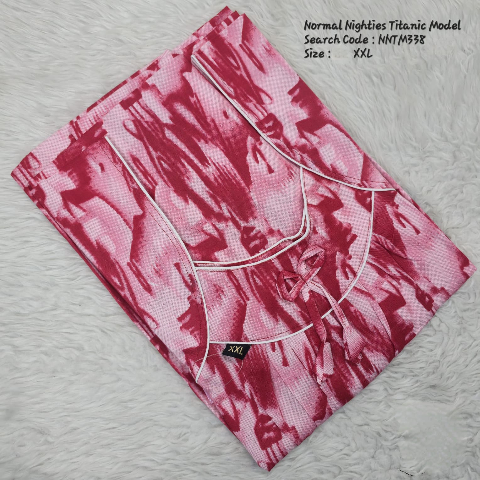 Red Cotton Nila Titanic Model Nighties -NNTM338