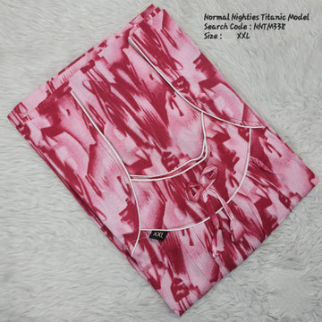 Red Cotton Nila Titanic Model Nighties -NNTM338