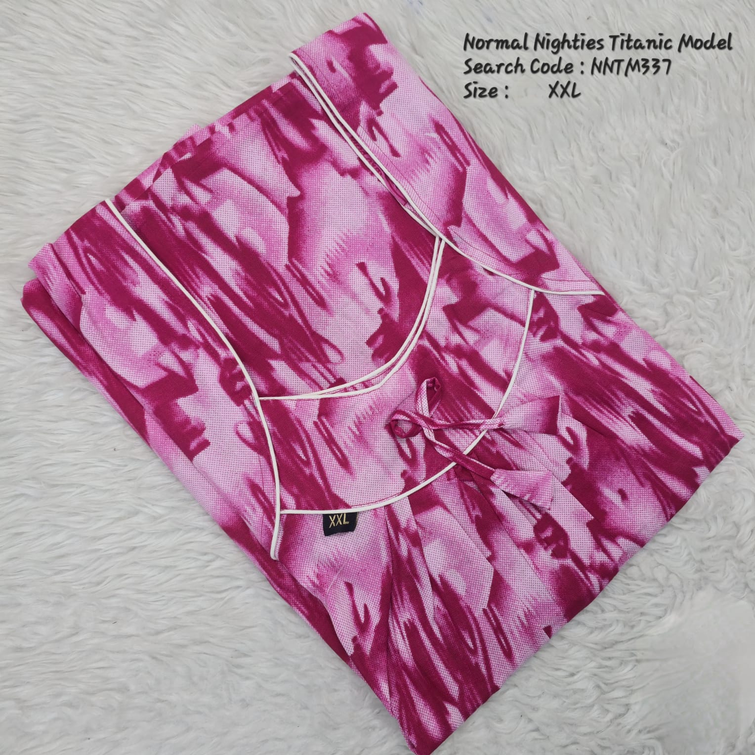 Red Cotton Nila Titanic Model Nighties -NNTM337