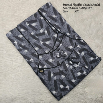 Grey Cotton Nila Titanic Model Nighties -NNTM367