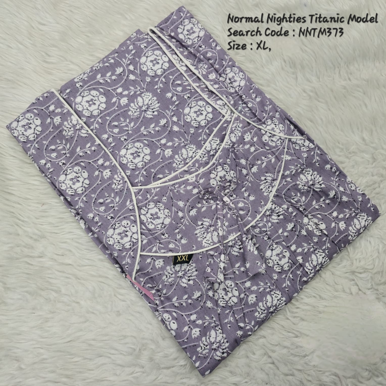 Lavender Cotton Nila Titanic Model Nighties -NNTM373