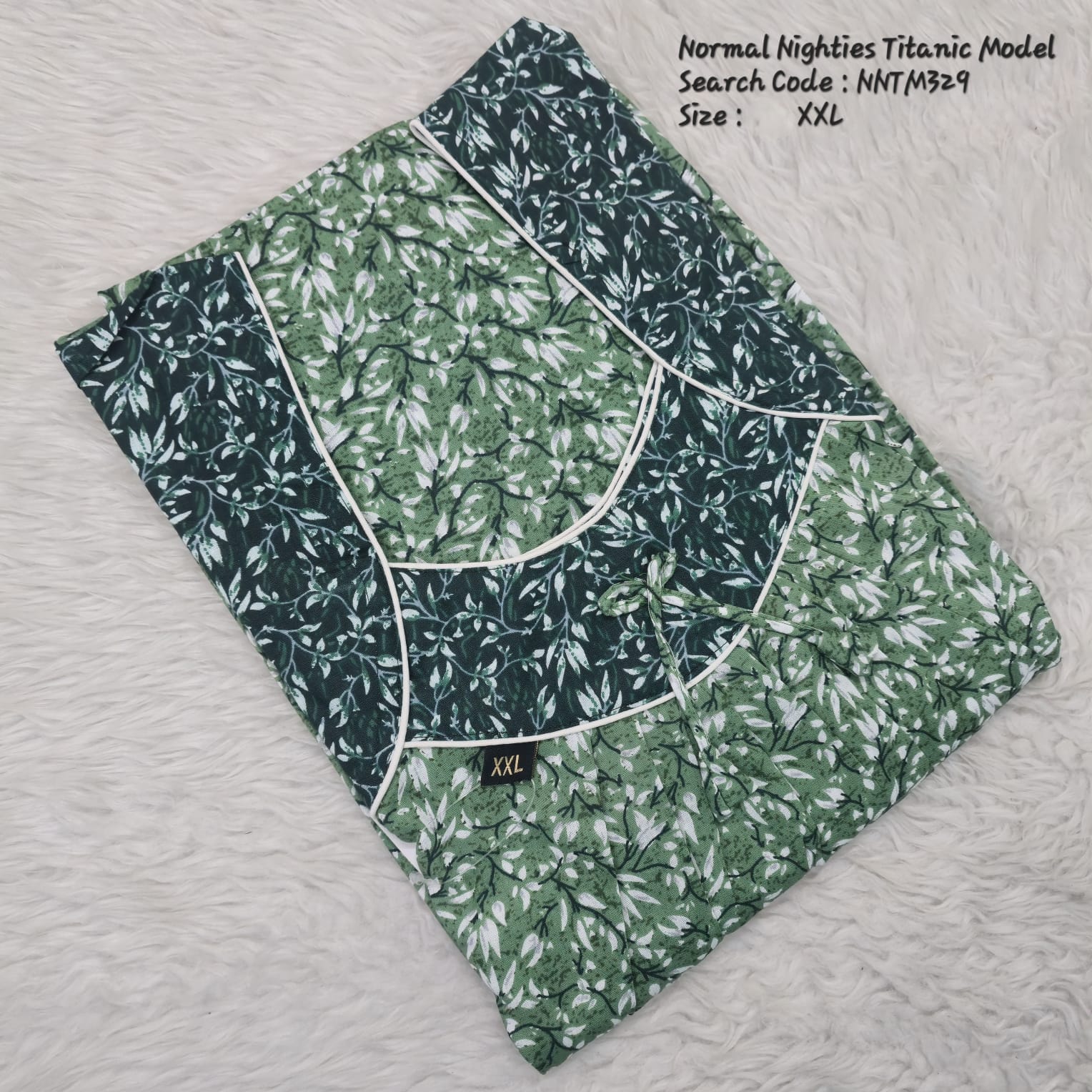 Green Cotton Nila Titanic Model Nighties -NNTM329