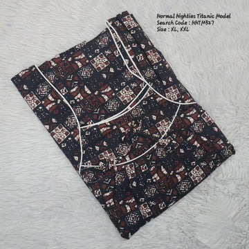 Coffee Brown Cotton Nila Titanic Model Nighties -NNTM327