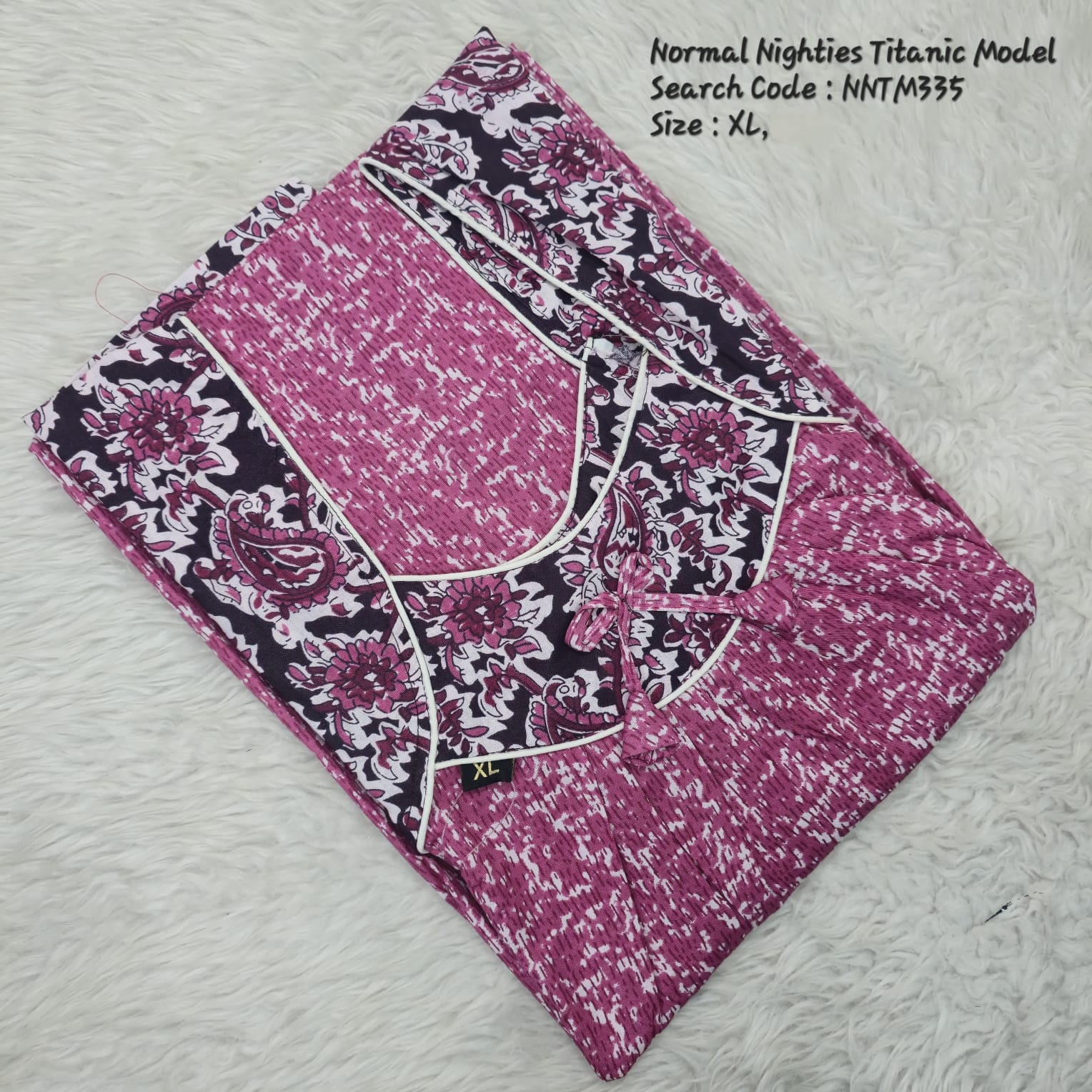 Pink Cotton Nila Titanic Model Nighties -NNTM335