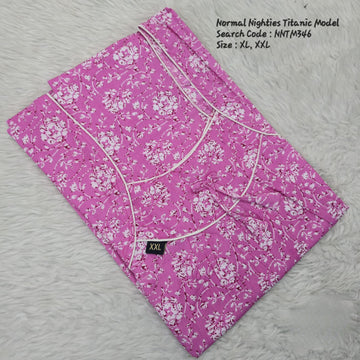 Pink Cotton Nila Titanic Model Nighties -NNTM346