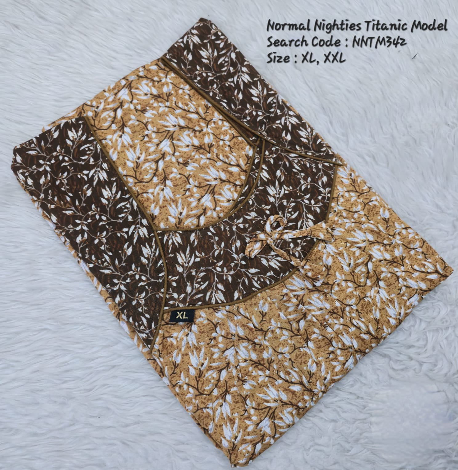 Mustard Cotton Nila Titanic Model Nighties -NNTM342