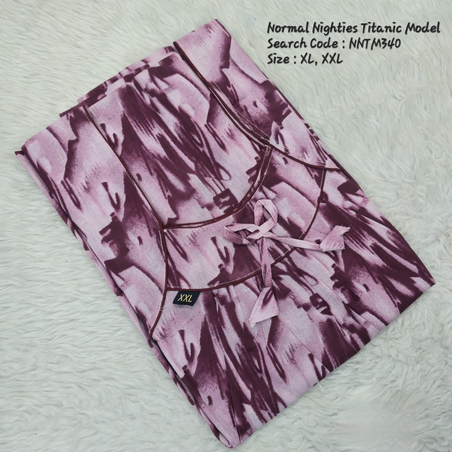 Magenta Cotton Nila Titanic Model Nighties -NNTM340