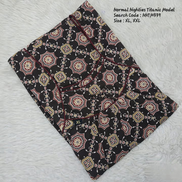 Coffee Brown Cotton Nila Titanic Model Nighties -NNTM339