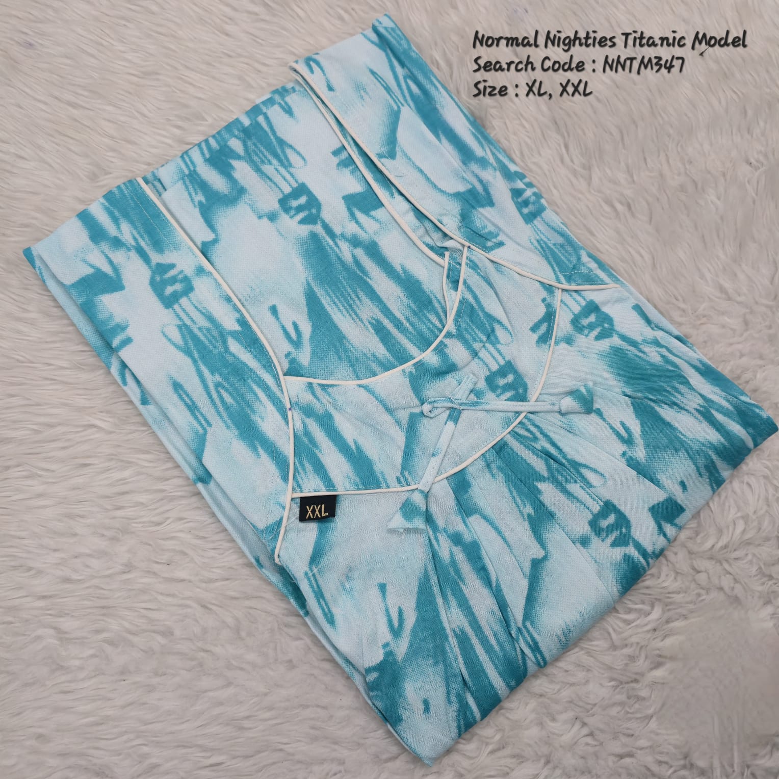 Blue Cotton Nila Titanic Model Nighties -NNTM347