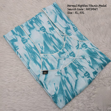 Blue Cotton Nila Titanic Model Nighties -NNTM347