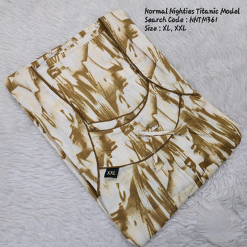Mustard Cotton Nila Titanic Model Nighties -NNTM361