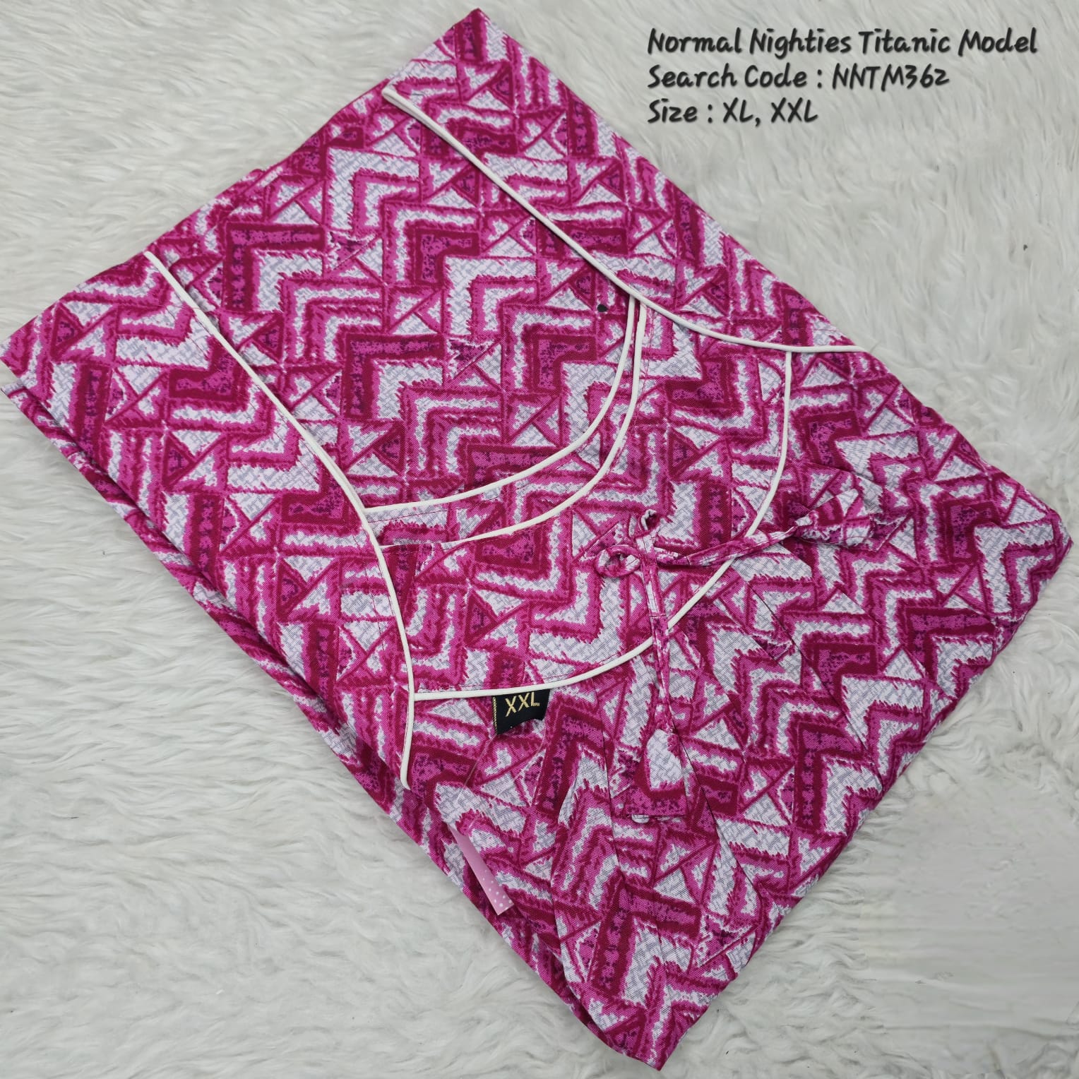 Pink Cotton Nila Titanic Model Nighties -NNTM362