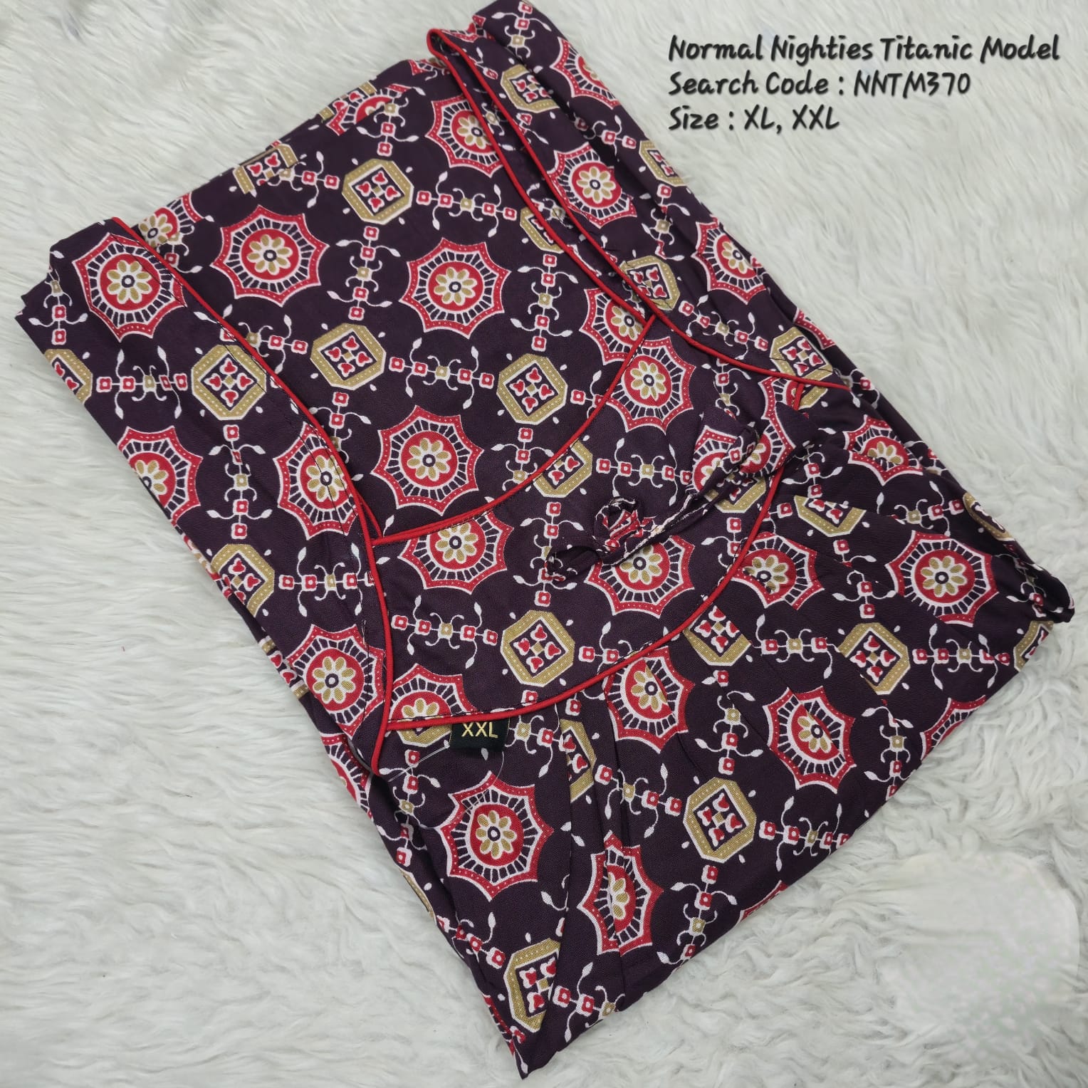 Coffee Brown Cotton Nila Titanic Model Nighties -NNTM370