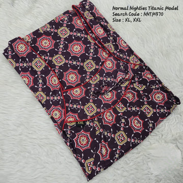 Coffee Brown Cotton Nila Titanic Model Nighties -NNTM370