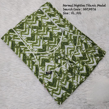 Green Cotton Nila Titanic Model Nighties -NNTM376
