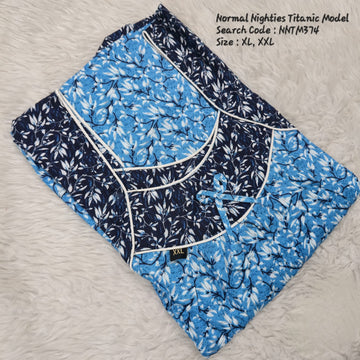 Blue Cotton Nila Titanic Model Nighties -NNTM374