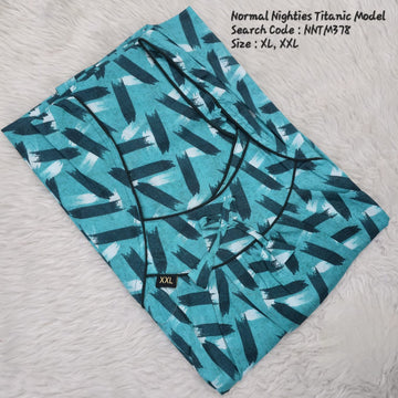 Green Cotton Nila Titanic Model Nighties -NNTM378
