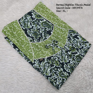 Bottle Green Cotton Nila Titanic Model Nighties -NNTM372