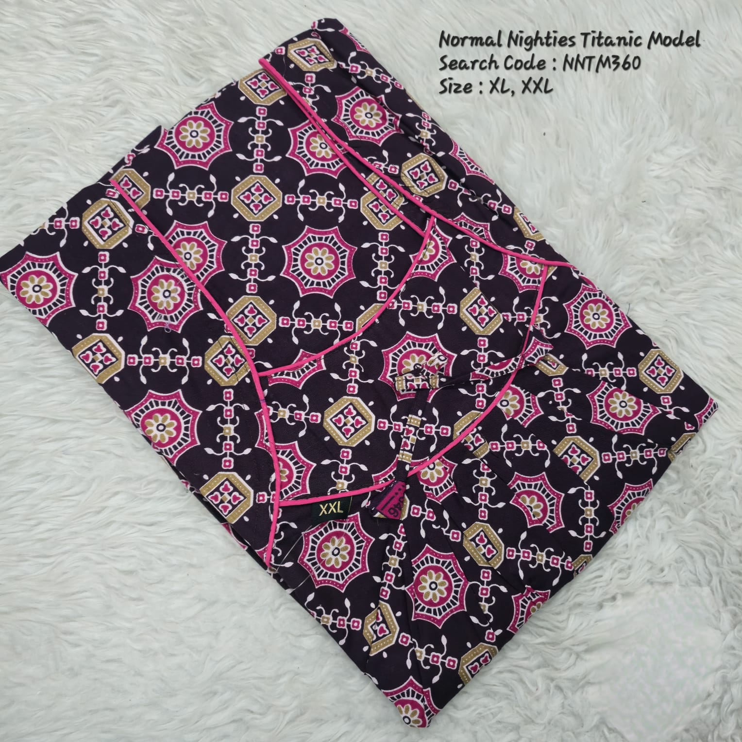 Coffee Brown Cotton Nila Titanic Model Nighties -NNTM360