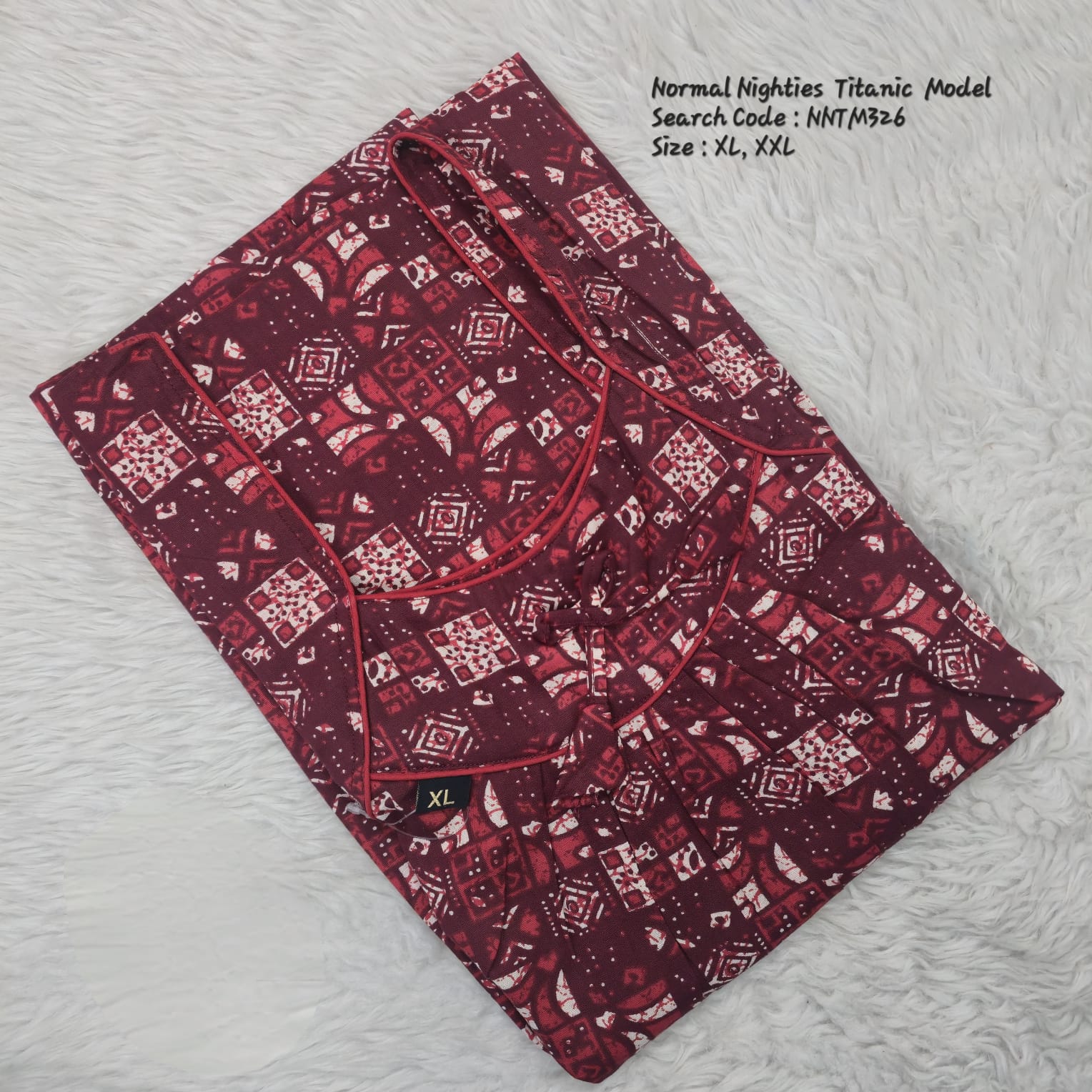 Brown Cotton Nila Titanic Model Nighties -NNTM326