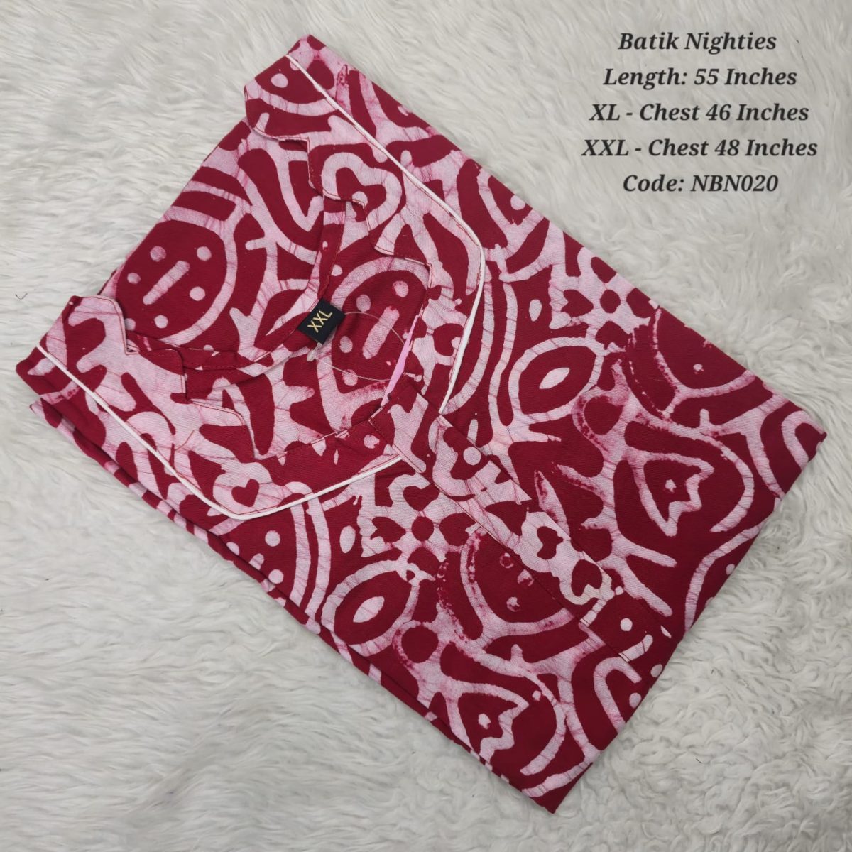 Pink Cotton Nila Batik Nighties - NBN020