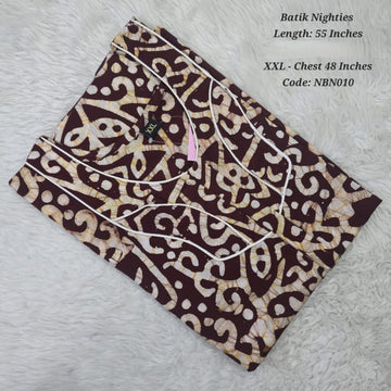 Brown Cotton Nila Batik Nighties - NBN010