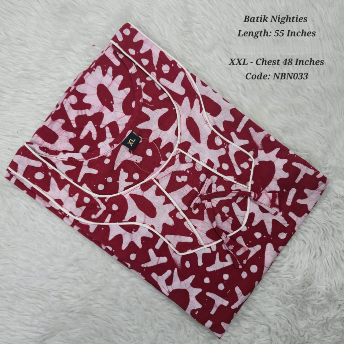 Pink Cotton Nila Batik Nighties - NBN033