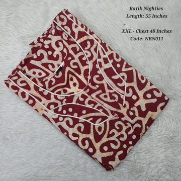 Brown Cotton Nila Batik Nighties - NBN011