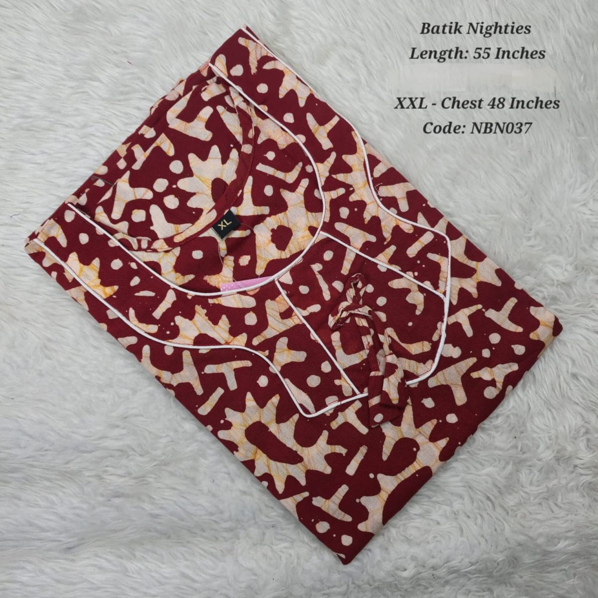 Brown Cotton Nila Batik Nighties - NBN037