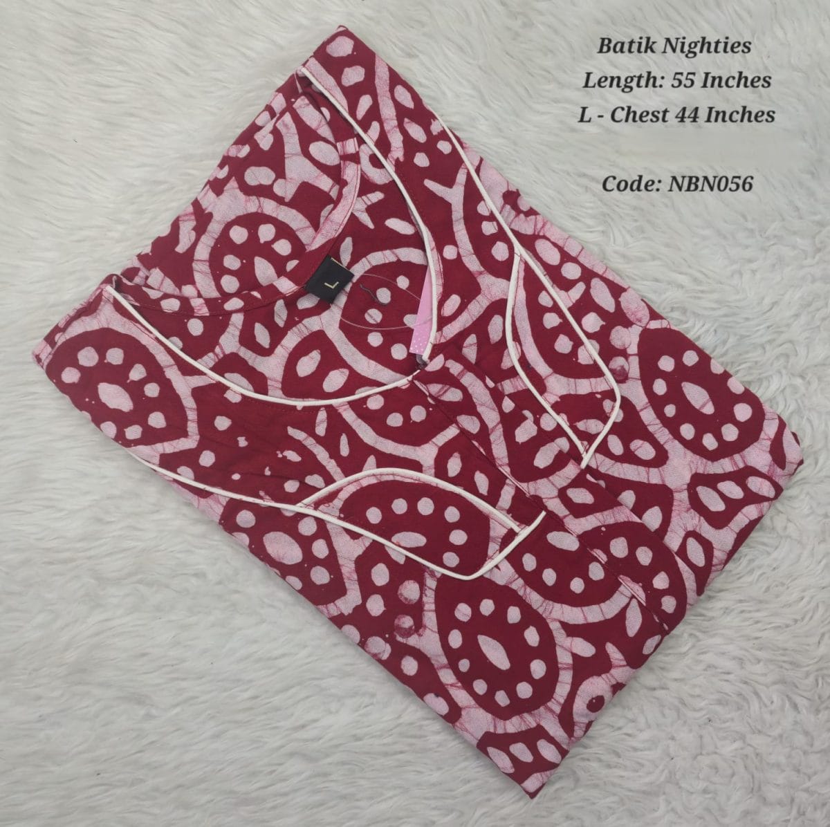 Pink Cotton Nila Batik Nighties - NBN056