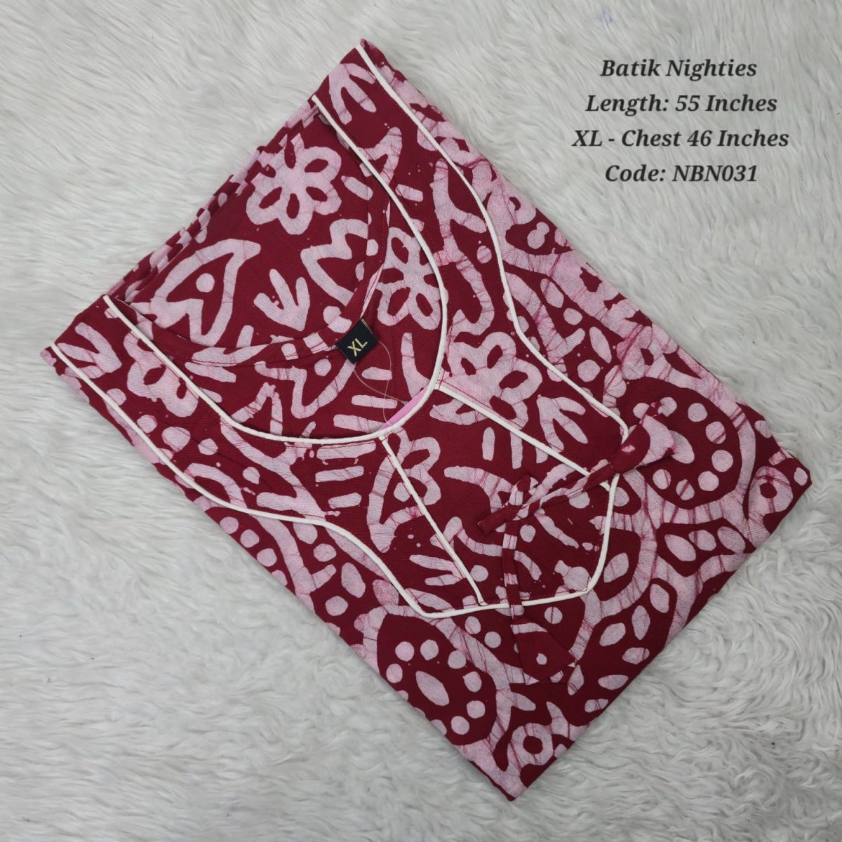 Pink Cotton Nila Batik Nighties - NBN031