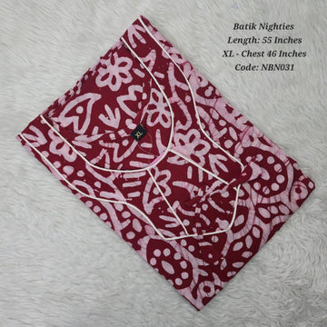 Pink Cotton Nila Batik Nighties - NBN031
