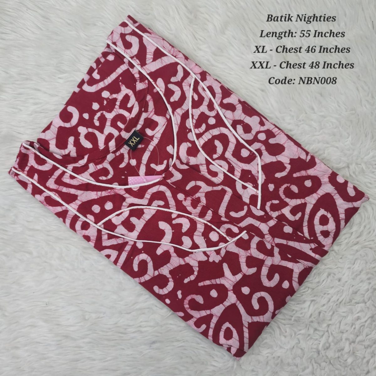 Pink Cotton Nila Batik Nighties - NBN008