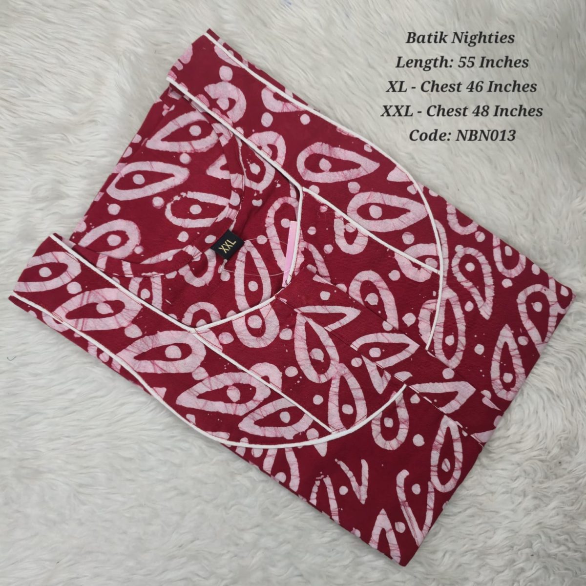 Pink Cotton Nila Batik Nighties - NBN013