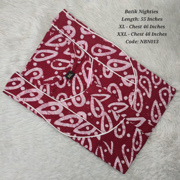 Pink Cotton Nila Batik Nighties - NBN013