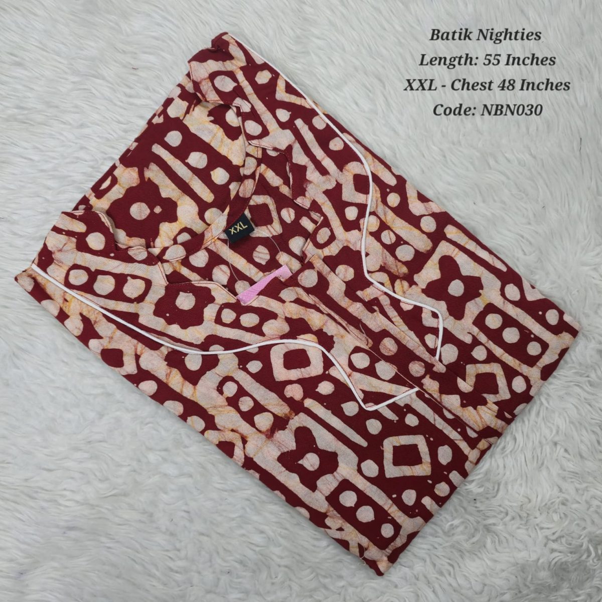 Brown Cotton Nila Batik Nighties - NBN030