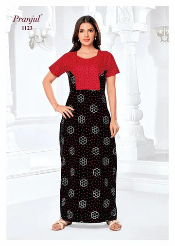 Black Cotton Pranjul Nighties -1123