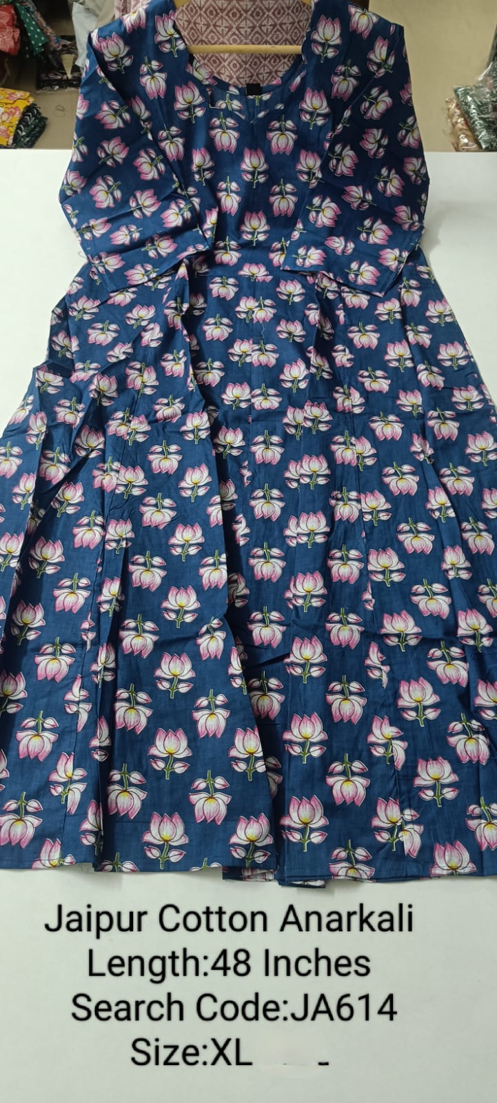 Ink Blue Jaipur Cotton Anarkali - JA614