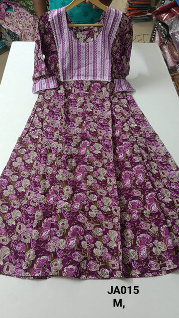 Rani Pink Jaipur Cotton Anarkali - JA015