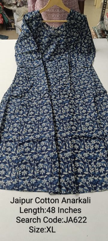 Ink Blue Jaipur Cotton Anarkali - JA622