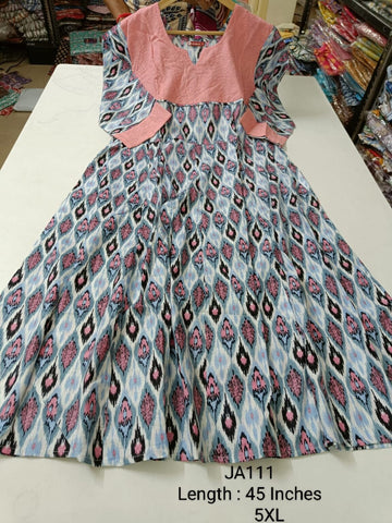 Grey Jaipur Cotton Anarkali - JA111