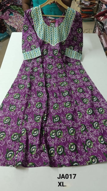 Purple Jaipur Cotton Anarkali - JA017