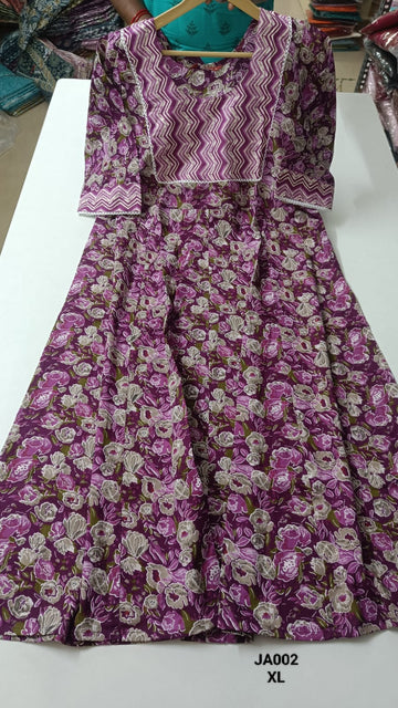 Pink Jaipur Cotton Anarkali - JA002