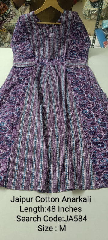 Purple Jaipur Cotton Anarkali - JA584
