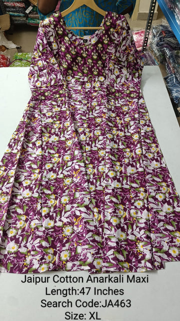 Pink Jaipur Cotton Anarkali - JA463